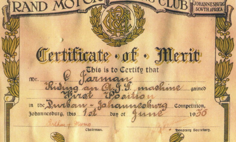 DJ_Run_1936_Rand_Motor_Cycling_Club_Certificate_of_Merit_Charlie_Jarman-02