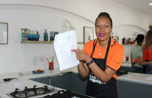 Zaza Molo with the recipe she is preparing