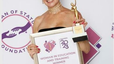 Professor Corne Davis after receiving her awards