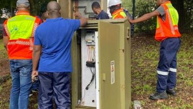 Officials from City Power at the Bryanston Sports Club's electricity supply.
