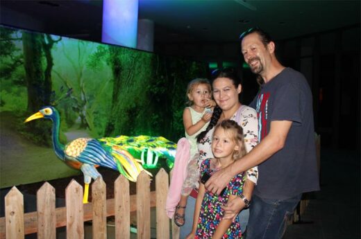Parents with their kids at the expo