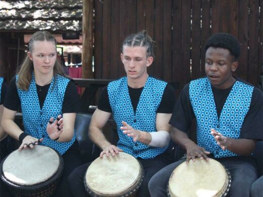 Ryley Gallop, Roscoe Scott and Duncan Mwale play at the event.