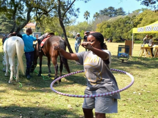 Oluchi Memeh, one of the volunteers from Redhill enjoys the park.