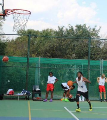 Menelik Monkam aims for the basket.