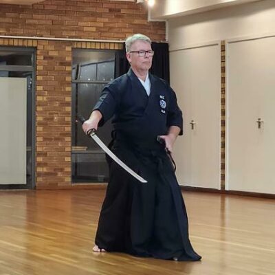 James Miller demonstrates a Kendo move.