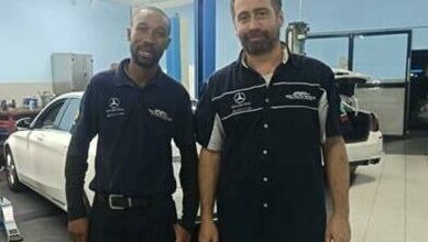 Mzwandile Godloza and Nico Lagidze offer internships to female motor-mechanics students.