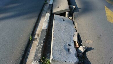 A collapsed stormwater drain along Jan Smuts and Waterfall avenues in Craighall. Photo: Asanda Matlhare