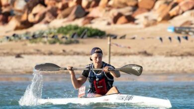 Bradley Boulle during his paddling practice.