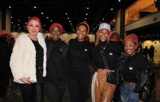 Terisa Hsu-Lee, Weza Solange, Tumisang Pearl Nikolic, Rosette Ncwane and Vusiwe Ncobo ready to pack food. Photo: Duduzile Khumalo