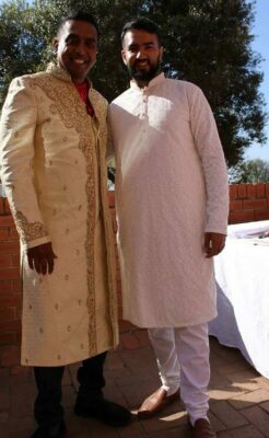 Local media owner Deon Govender with Dr Sanchit Aapan, a visiting volunteer from the United Kingdom. Photo: Lebogang Tlou