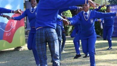Reamohetswe Articon learners perform the Marabi dance at the event.