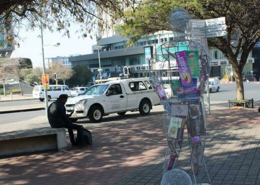 The 3D Wire-kid installation by HEALA outside the Sandton Gautrain station definitely left a lasting, impactful impression on passers-by on the importance of healthy eating. Photo: Lebogang Tlou