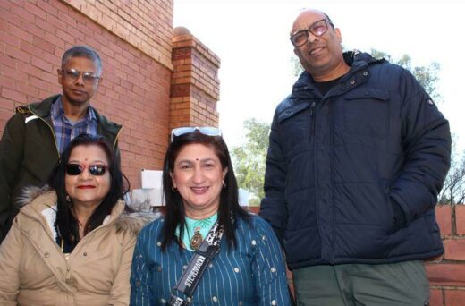 Vinesh Rambaran and his wife Radhika, and Deleen and Rishadh Mahabeer are among the many families who encounter oneness at the Sant Nirankari Mission event on July 8.