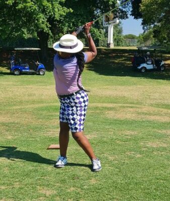 Khali Jamnda during her golfing practice.