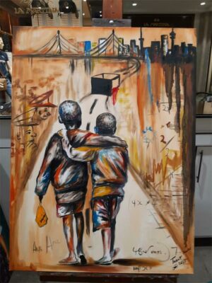 Some of Tallent Ncube's paintings.
