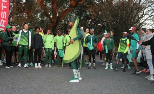 Jerry Mtonga leads the pre-marathon stretch. Photo: Lebogang Tlou