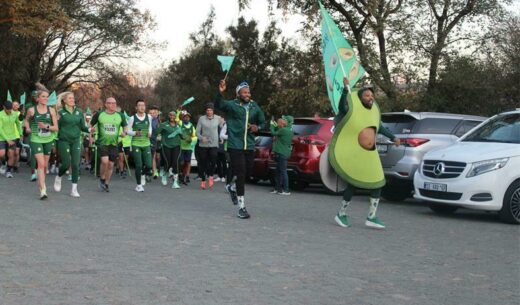 Jerry Mtonga leads the pack at the #Run4Avos marathon kick-off in Sandton. Photo: Lebogang Tlou