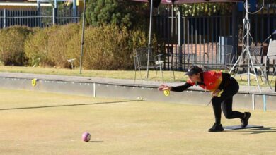 Hailey Jade Erasmus plays in a competition.