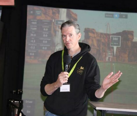 Managing partner at The Golden Tee David Golden speaks at the opening. Photo: Duduzile Khumalo