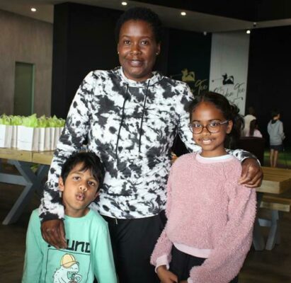 Kirav Vijendranath, Wizzie Dube and Kitana Vijendranath have a good time at the launch. Photo: Duduzile Khumalo