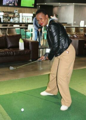 Joey Dlamini enjoys a round of golf. Photo: Duduzile Khumalo