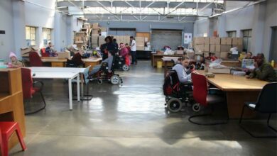 The workshop where Forest Farm residents package boxes, and build puzzles recreationally. Photos: Lebogang Tlou