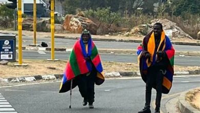 Two of the recipients of the gift of warmth this winter following Ginny Marx's quick involvement towards ensuring that the needy based around Joburg aren't left destitute in the blistering cold. Photo: supplied