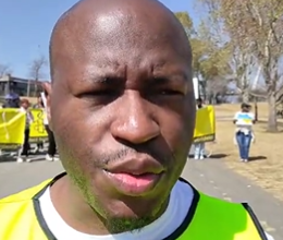 Amnesty International representative Sibusiso Khasa at Innes Free Park in Sandton.