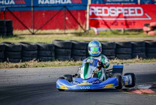 Mikel Bezuidenhout shows off his driving skills during a competition.