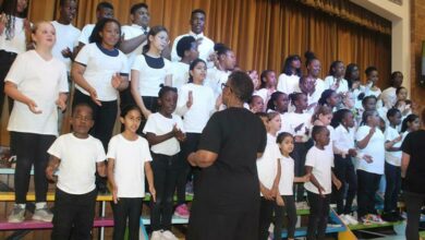 The Montrose Primary School choir hummed a soothing melody, sang Toto's Africa, as well as I want it that way by the Backstreet Boys. Photos: Lebogang Tlou
