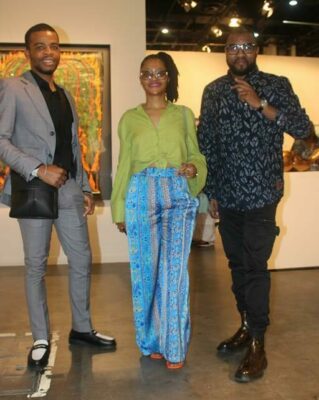 Mavhunga Vhuthuhavho, Motshewa Sello and Teboho Twala brought all the fashion to this year's art fair on closing day.