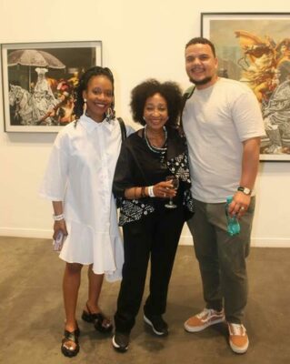 Rebaone Mangope visited the arts fair with her mother Rosemary Mangope and good friend Biko Voigts.