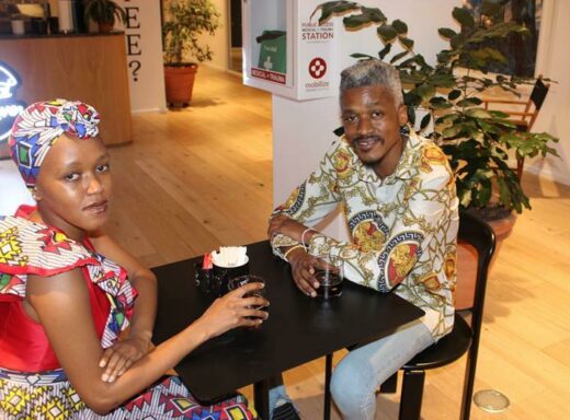 Performing artist Lesego Kekana and creative designer Lwazi Manqele brought all the fashion to the Fashion Week Studio event hosted in Sandown on August 30. Photo: Lebogang Tlou