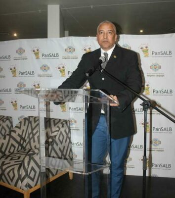 PanSALB CEO Lance Schultz moments before he delivers his address at the seminar.