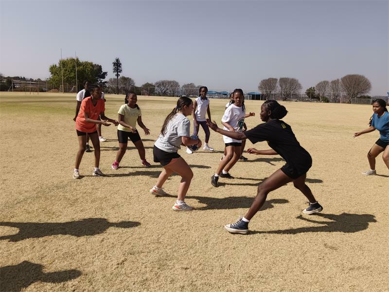 BHS girls, unnamed for security, working together towards building a team ready and able to play against challengers when the time comes. Photos: Lebogang Tlou