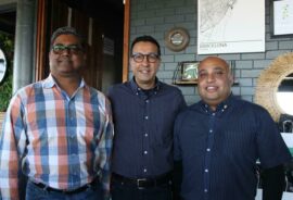 Ravi Naidoo, Jateen Mistry and Babu Luckhoo happy to be part of the first Uber Eats awards. Photo: Duduzile Khumalo