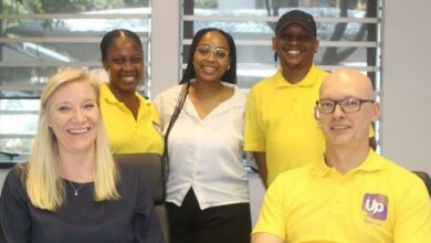 Taryn Stanojevic, Amanda Ndlangisa, Kenaleone Gape, Kekeletso Senoko and Jaco Van Jaarsveldt were all instrumental in putting together the informative roundtable session in Bryanston on World Credit Day. Photo: Lebogang Tlou