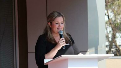 Jenny Iorio at the 75th anniversary of the Lyons clothing store.