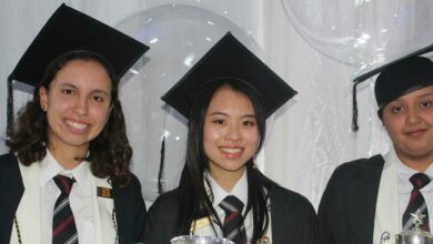 Maria Olmos Padron, Chi-Chi Juan and Niharika Ganesh enjoyed their final assembly.