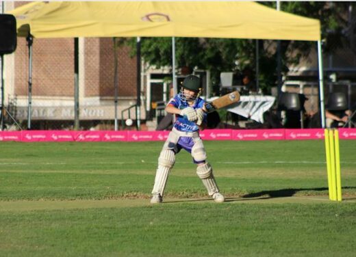 Bryneven learner Asher Foster became recognised as the DJ Coaching hero of the match for scoring 42 impressive run in the school's match against Bryandale at the event. Photo: Lebogang Tlou