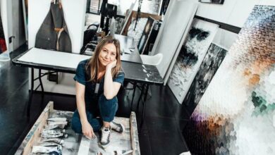 Danielle Rovetti at her art studio and comfort zone. Photo: Jason Crouse