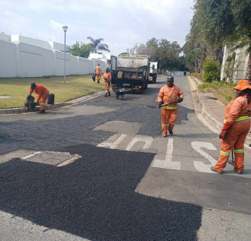 More than 18 months of road damage at Althea Avenue & Lincoln Street in Sandton sees interim repair after pressure from residents and local councillors.