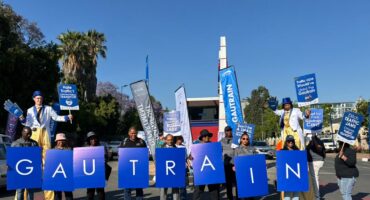 Members of the Transport Month Awareness event in Sandton on October 24, 2025, in Sandton. Photo: Duduzile Khum
