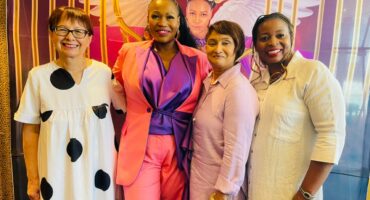 Johannesburg Chamber of Commerce CEO Bernadette Zeiler, the Lightshedding Africa Foundation CEO Khanyisile Madlala, pastor Maureen Thavatiah, and Diana Mpandawana at the Wena Wesifazane Ukhululiwe Movement event on October 25, 2025. Photo: Xoliswa Zakwe