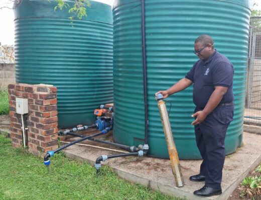 SPCA general manager Stephen Maila holds the damaged borehole pump at the Sandton SPCA on November 5, 2025. Photo: Supplied