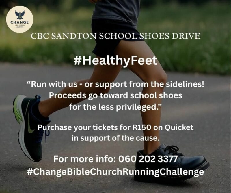 Free health screenings, a children’s 3km walk, a life-saving blood donation drive, and a mission to collect 69 more school shoes. Change Bible Church Sandton is calling on the community to show up, get healthy, and give hope.