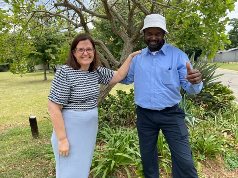 Extra agapanthus plants at Parkmore Nursery School have blossomed into a beautiful community project as the school transforms a dusty intersection into a vibrant verge garden.