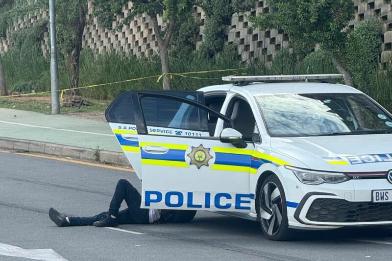 Police arrested one suspect and recovered two unlicensed firearms after a high-speed chase linked to an attempted robbery near a Sandton hotel, while two other suspects remain on the run.