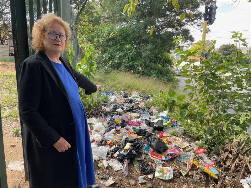 Ward 109 councillor Lori Coogan has called for greater community responsibility after piles of waste were discovered along Robin Way and Marlboro Drive.