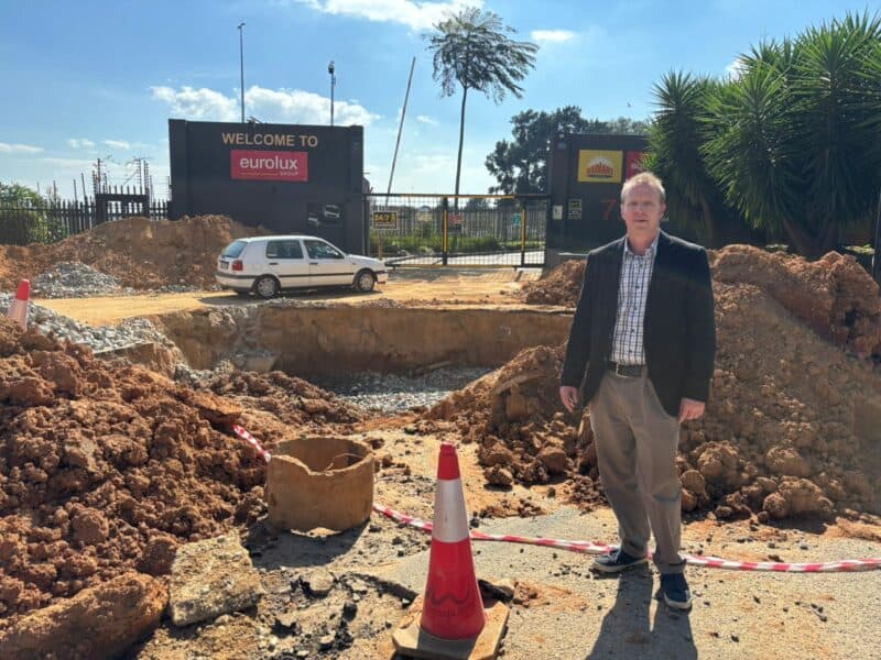 The long-delayed repair of a collapsed section of road on 5th Street in Wynberg is finally underway.